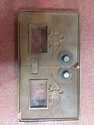 2 Vintage Antique Brass Us Post Office Mail Box Door & Bracket Eagle Large