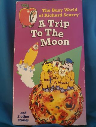 The Busy World Of Richard Scarry Vhs Vintage - A Trip To The Moon&2 Other Stories