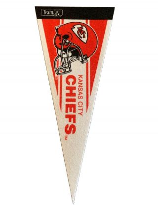 Vintage Kansas City Chiefs Mini 4 " X9 " Team Nfl Football Helmet Felt Pennant Flag