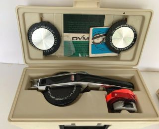Vintage Dymo 1570 Chrome Labeling Kit,  Storage Case And 2 Extra Wheels