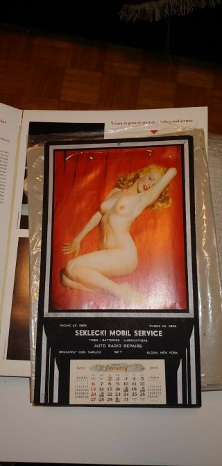 Marilyn Monroe 1957 Vintage Pinup Calendar Golden Dreams