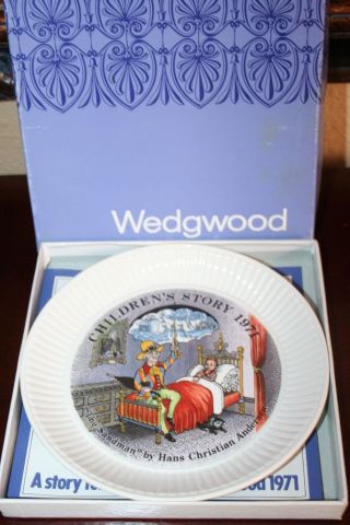 Vtg Wedgwood Nursery Rhyme Plate The Sandman Andersen Childs Day 