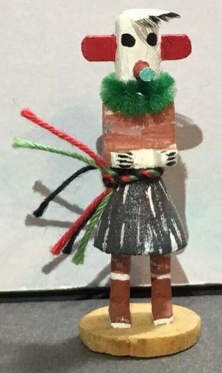 Vintage 70’s Hopi Hano Cactus Signed Kachina Miniature Doll Dollhouse Decor