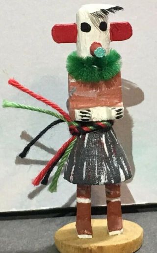 Vintage 70’s HOPI Hano Cactus Signed Kachina Miniature Doll Dollhouse Decor 2