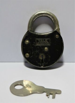 Small Vintage Yale Junior Padlock W/key,  Made By Yale & Towne,  England