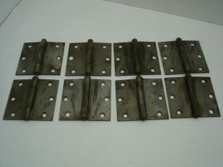 Vintage Eight (8) Vintage Stanley Butt Hinges Loose Pin 3 1/2 X 3 3/8 Steel Iron