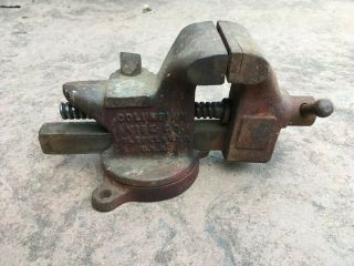 Columbian No 43 Vintage Swivel Base Bench Vise 3 " Jaws & Anvil W/hardy Cleve Usa