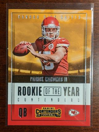 2017 Panini Contenders Patrick Mahomes Ii Rookie Of The Year Rc Chiefs