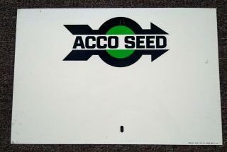 Vintage Acco Seed Dealer Metal Sign.  Nos &