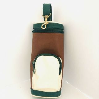 Vintage Golf Club Accessory Mini Bag Zippered Compartments Brass Hook
