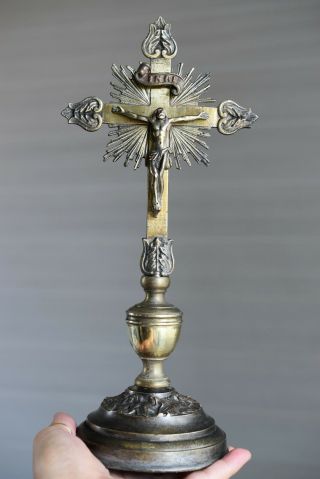 ⭐ Antique Altar Crucifix Bronze,  Made 18th Century⭐