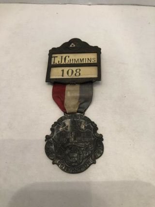 1919 Brotherhood Of Locomotive Firemen & Enginemen Convention Medal Denver