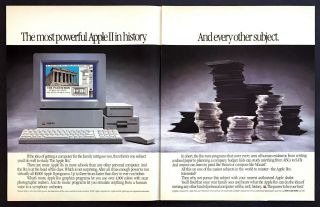 1987 Apple Ii Gs Personal Computer Photo " Most Powerful " 2 - Page Vintage Print Ad