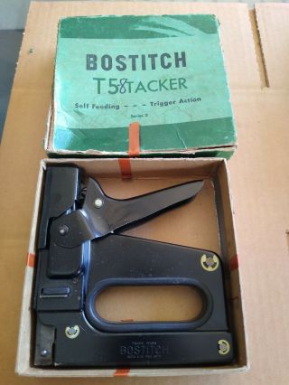 Vintage Bostitch T5 Tacker Staple Gun Made In Usa
