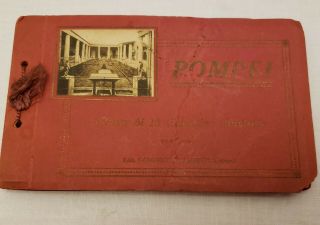 Vintage B & W Italy Pompei Postcard Booklet " Album Di 18 Cartoline Illustrate "