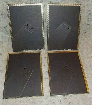 Set of 4 matching vintage brass photo frames,  5 