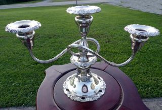 Vintage Baroque Silver Plated Candelabras By Wallace