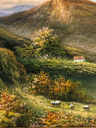 Oil Painting Mountain Landscape Signed P.  Wilem Framed Vintage