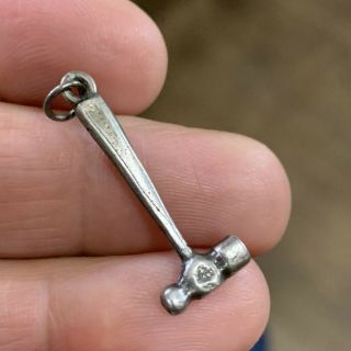Vintage Sterling Silver Bracelet Charm Carpenter’s Hammer