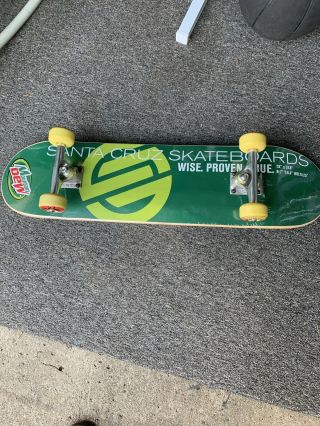 Vintage Mountain Dew Skateboard Santa Cruz Box Soda Advertising
