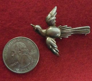 Vintage Sterling Silver Flying Bird Brooch / Pin