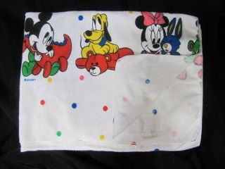 Vintage Disney Baby Babies Mickey Minnie Donald Pluto Baby Receiving Blanket