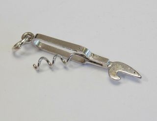Vtg Sterling Silver Kitchen Tool Can Opener Moves Opens Bracelet Charm Pendant