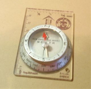 Vintage Silva Boy Scouts Of America Bsa Compass,  Made In Sweden,  Silva System