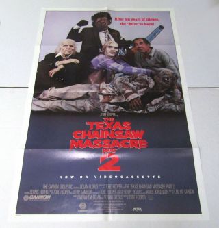 Vintage Texas Chainsaw Massacre Part 2 Movie Poster 27x41 Breakfast Club 1 - Sheet 2