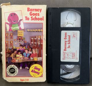Barney Goes To School Sing Along Vhs Video Tape 1990 Vintage