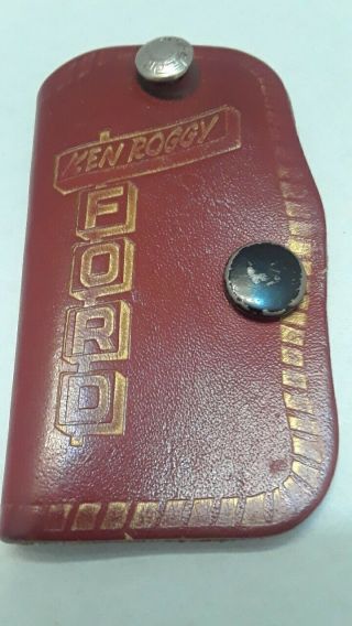 Vintage Ford Dealer Promotional Leather Key Case " Ken Roggy La Puente,  Calif.  "