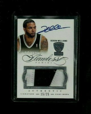 Deron Williams 2012 - 13 Flawless Prime Patch Auto /25 On - Card Brooklyn Nets Sp