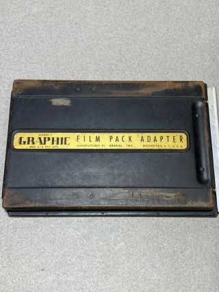 Vintage Graphic Model 2 Film Pack Adapter 4 X 5 (made By Graflex)