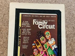 VINTAGE 1974 TOPPS CHEWING GUM WACKY PACKS FAMILY CIRCUIT STICKER ...