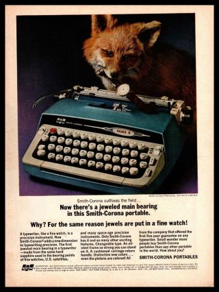 1964 Tiffany & Co Watch Smith Corona Typewriter Quick Brown Fox Vintage Print Ad