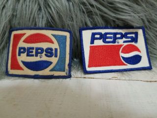 2 Vintage Pepsi Red White Blue Patch 3.  75 X 2.  75