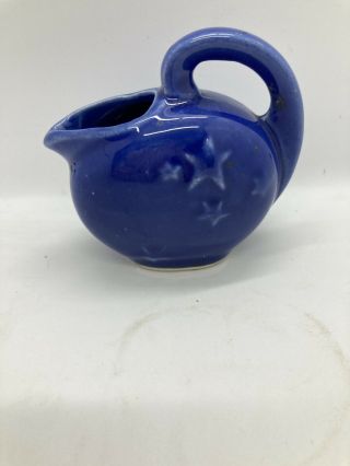 Vintage Shawnee Pottery Miniature Stars Pitcher Cobalt Blue