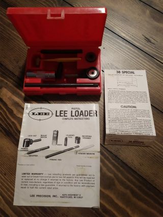 Vintage Lee Loader Reloading Kit 38 Special Complete In Plastic Case