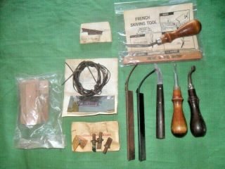 Vtg.  Leather Craft Tools & Assorted Accessories French Skiving Tool Et.  Al.