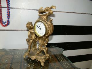 Antique Gilt Bronze Mantel Clock Cherub 3