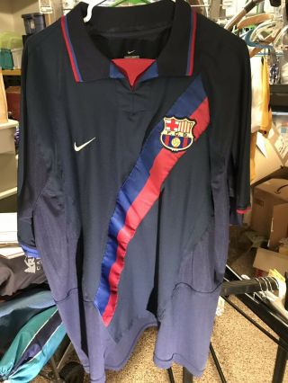 Nike Xxl Fc Barcelona 2002 - 2003 Away Shirt Jersey Maillot Kit Camiseta Vintage