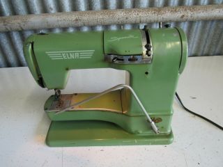 Vintage Elna Supermatic Sewing Machine Green Made In Switzerland