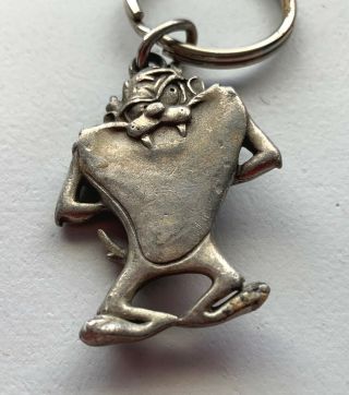 Taz Tasmanian Devil Keychain Souvenir Travel Key Ring Pewter Vintage