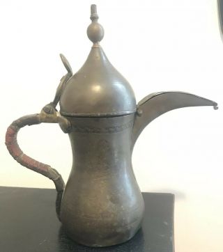 Old Antique Islamic Arabic Syrian Dallah Copper Coffee Pot Bedouin Omani Read