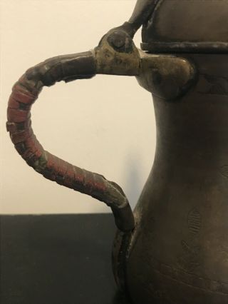 Old Antique Islamic Arabic Syrian Dallah Copper Coffee Pot Bedouin Omani READ 3