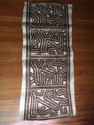 Tapa Cloth From Papua Guinea 53” X 25”