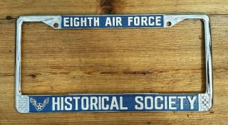 Usaf 8th Eighth Air Force Historical Society Vintage License Plate Frame