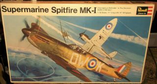 Vintage 1967 1/32 Revell Wwii Supermarine Spitfire Mk - I Model Kit