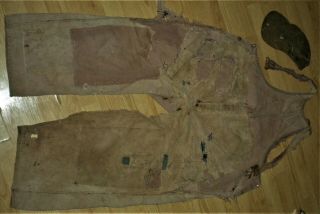 Antique 1940 - 60 Navajo Silversmith Overalls & Leather Cap Found In Santa Fe Vafo