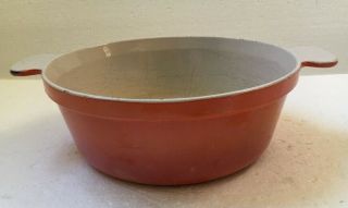 Vintage Griswold 603 Cast Iron: Red And Cream 3 Pint Casserole
